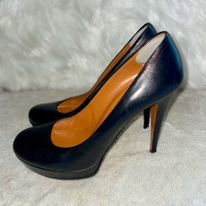 🔥🔥Women’s GUCCI Black Leather Stiletto Heels Shoes Pumps Eur 40.5 / US 9.5